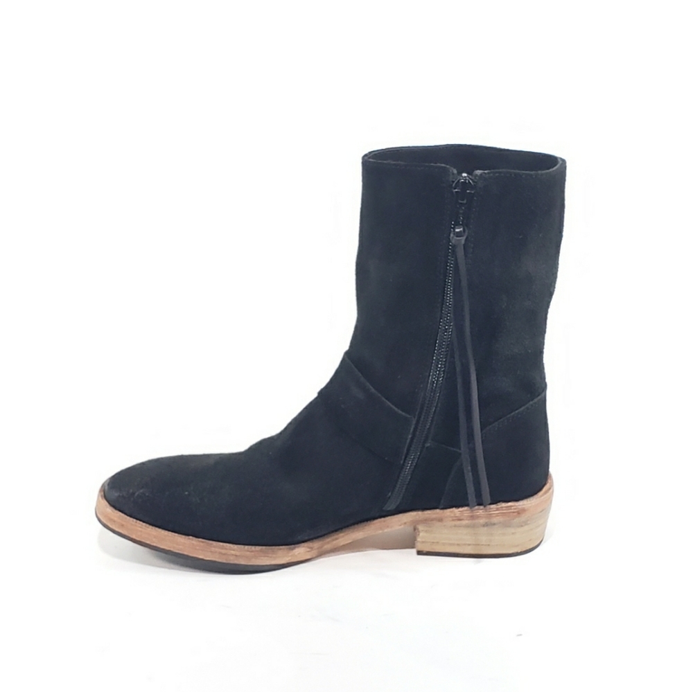 Free People Vienna Ankle Boots Harness Black Suede - Picture 8 of 9